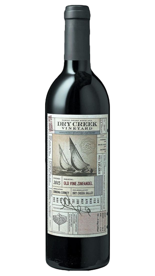 Bottle of Dry Creek Old Vine Zinfandel 2015 wine 750 ml