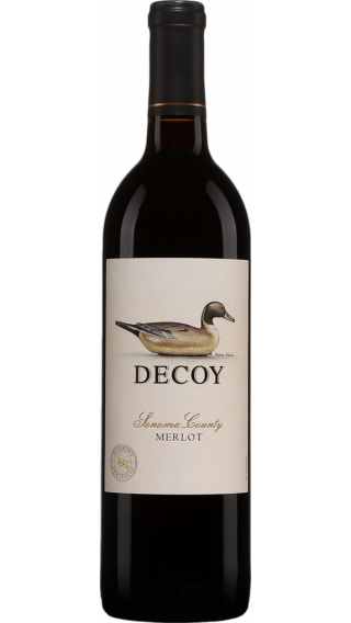 Bottle of Duckhorn Decoy Merlot 2017 wine 750 ml