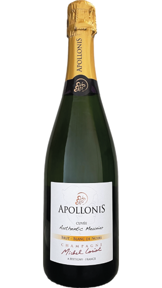 Bottle of Champagne Apollonis Michel Loriot Authentic Meunier Blanc de Noirs wine 750 ml