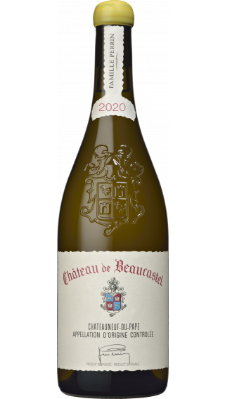 Bottle of Chateau de Beaucastel Chateauneuf du Pape Blanc 2020 wine 750 ml