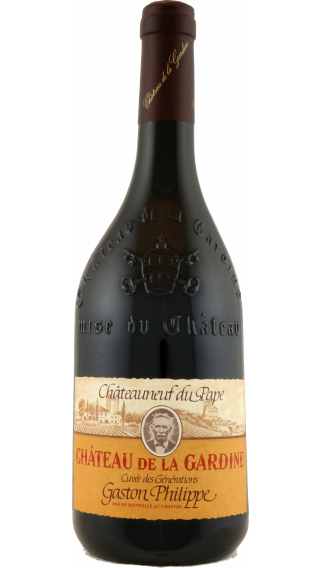 Bottle of Chateau de la Gardine Chateauneuf du Pape Cuvee des Generations Gaston Philippe 2017 wine 750 ml
