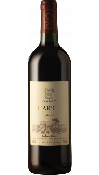 Bottle of Clos de Gat Har'el Merlot 2017 wine 750 ml
