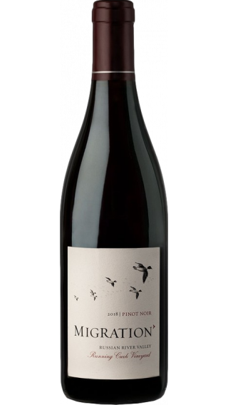 Bottle of Duckhorn Migration Russian River Valley Pinot Noir 2018 wine 750 ml