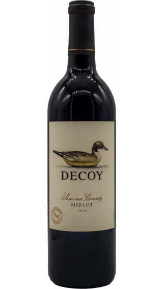 Bottle of Duckhorn Decoy Merlot 2016 wine 750 ml