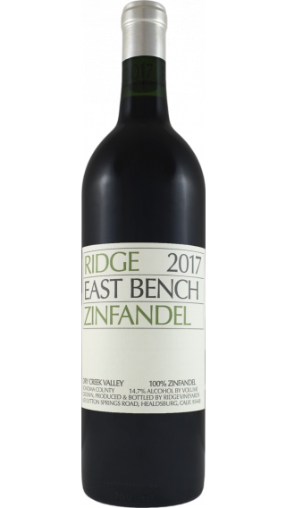 Bottle of Ridge East Bench Zinfandel 2019 wine 750 ml
