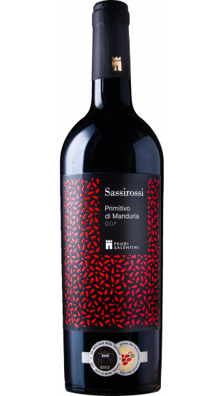 Bottle of Feudi Salentini Sassirossi Primitivo di Manduria 2020 wine 750 ml