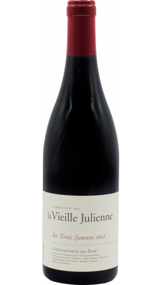 Bottle of Vieille Julienne Chateauneuf du Pape les Trois Sources 2012 wine 750 ml