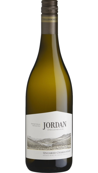 Bottle of Jordan Unoaked Chardonnay 2021 wine 750 ml