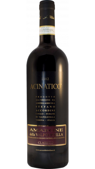 Bottle of Stefano Accordini Acinatico Amarone della Valpolicella Classico 2012 wine 750 ml