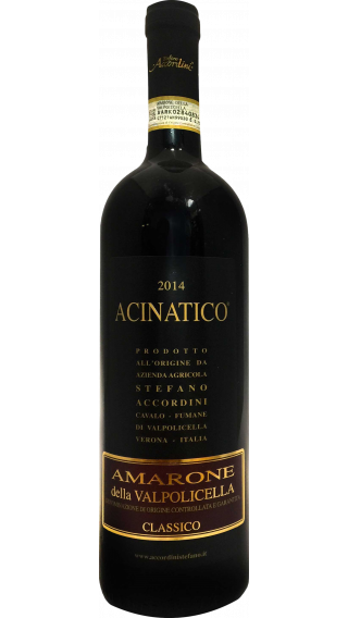 Bottle of Stefano Accordini Acinatico Amarone della Valpolicella Classico 2014 wine 750 ml