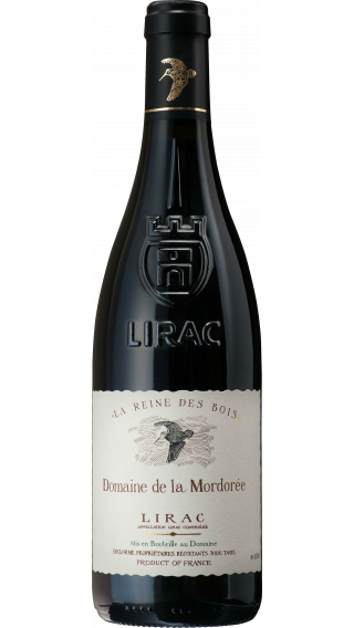 Bottle of Mordoree Lirac Rouge La Reine des Bois 2018 wine 750 ml