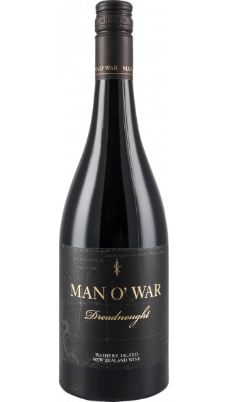 Bottle of Man O' War Dreadnought Syrah 2018 wine 750 ml