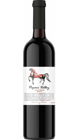 Bottle of Papari Valley 3 Qvevri Terraces Saperavi 2020 wine 750 ml