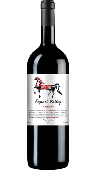 Bottle of Papari Valley 3 Qvevri Terraces Saperavi Semi Sweet 2020 wine 750 ml