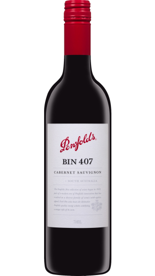 Bottle of Penfolds Bin 407 Cabernet Sauvignon 2021 wine 750 ml