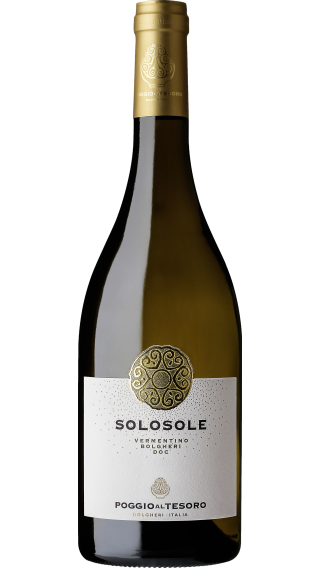 Bottle of Poggio al Tesoro Solosole Vermentino 2022 wine 750 ml