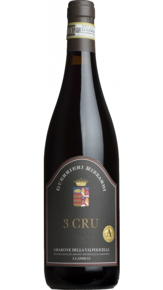 Bottle of Rizzardi 3 Cru Amarone Valpolicella 2015 wine 750 ml
