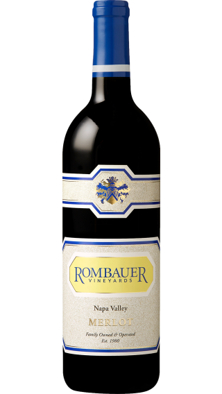 Bottle of Rombauer Vineyards Merlot 2019 wine 750 ml