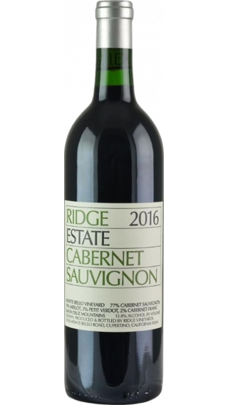 Bottle of Ridge Estate Cabernet Sauvignon 2016 wine 750 ml