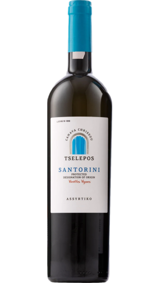 Bottle of Tselepos Canava Chrissou Santorini Assyrtiko 2022 wine 750 ml