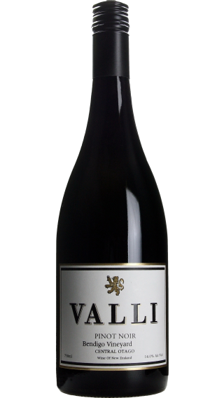 Bottle of Valli Bendigo Vineyard Pinot Noir 2018 wine 750 ml