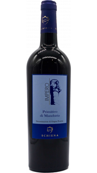 Bottle of Schiena Impero Primitivo Di Manduria 2015 wine 750 ml