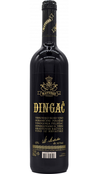 Bottle of Matusko Dingac 2016 wine 750 ml
