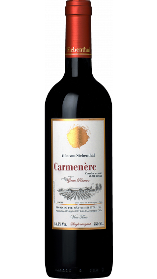 Bottle of Vina von Siebenthal Gran Reserva Carmenere 2017 wine 750 ml