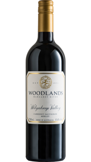 Bottle of Woodlands Wilyabrup Valley Cabernet Sauvignon Merlot 2019 wine 750 ml
