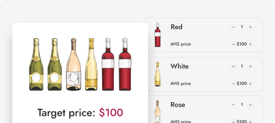 Wählen Sie Ihre Preisspanne & Weinarten